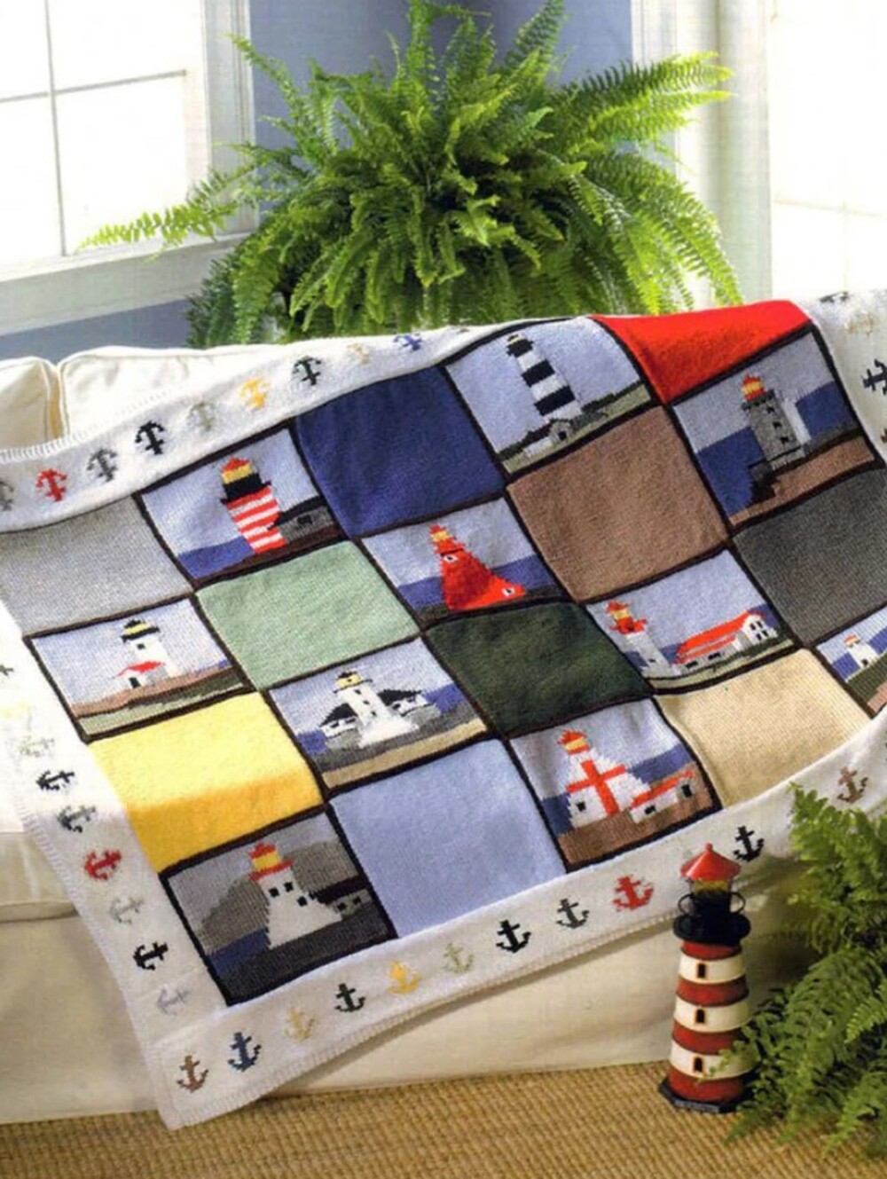 Handknit Lighthouse Blanket